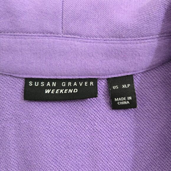 Susan Graver Weekend Women XL Petite Marina Knit Blazer Dried Lavender - Picture 7 of 12